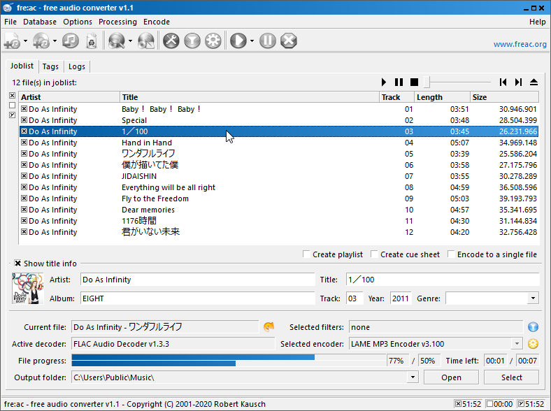 Windows 7 fre:ac - free audio converter 1.1.7 full